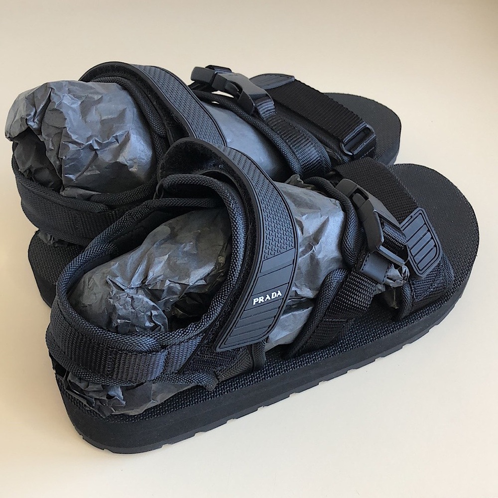 Prada Black Tech Sandals